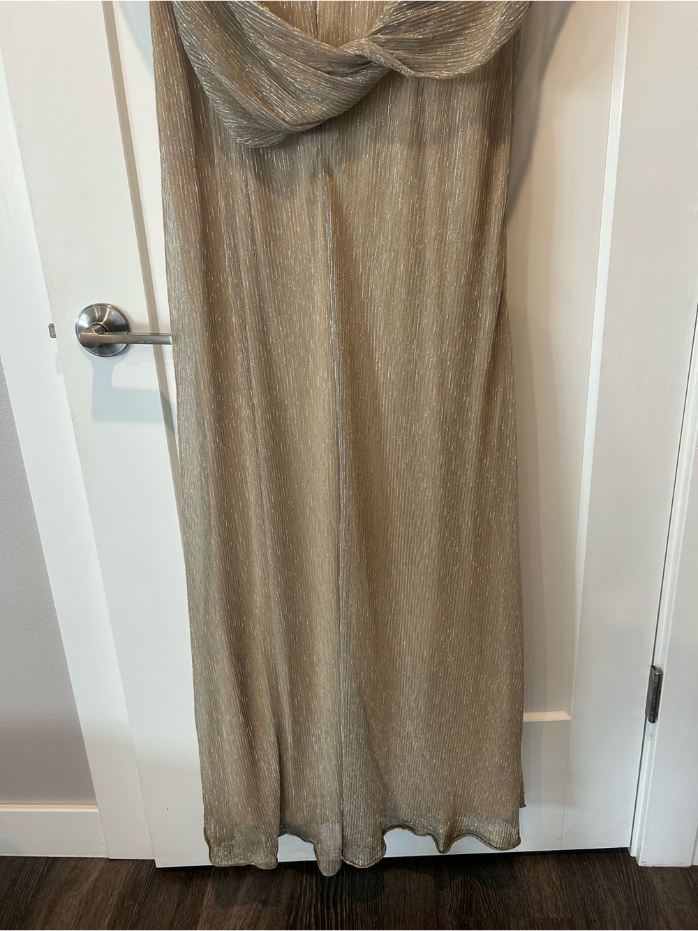 Azazie Paige Gown in Champagne Gold A18 - Picture 9 of 14